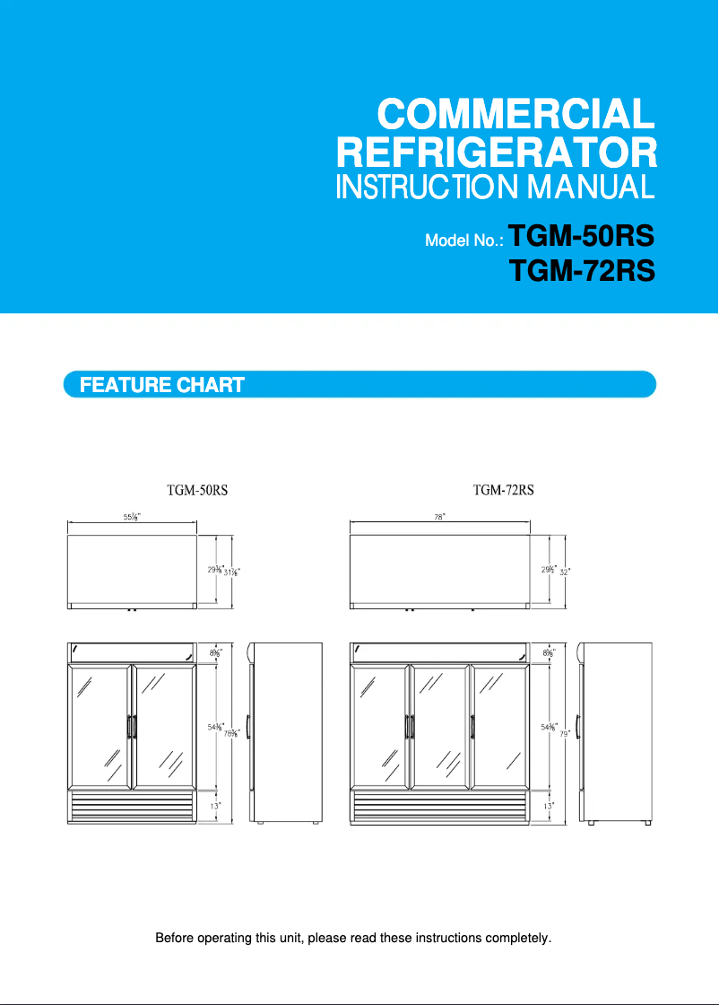 Página 1 del manual Manual de usuario Turbo air TGM-50RSB