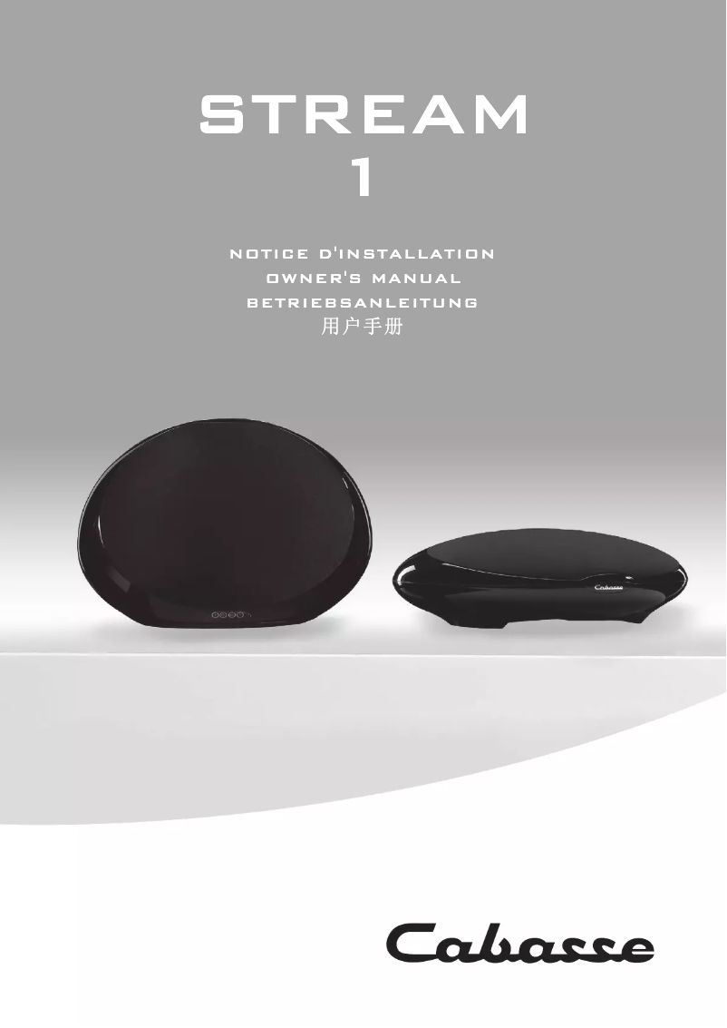 Page 1 de la notice Manuel utilisateur Cabasse Stream 1
