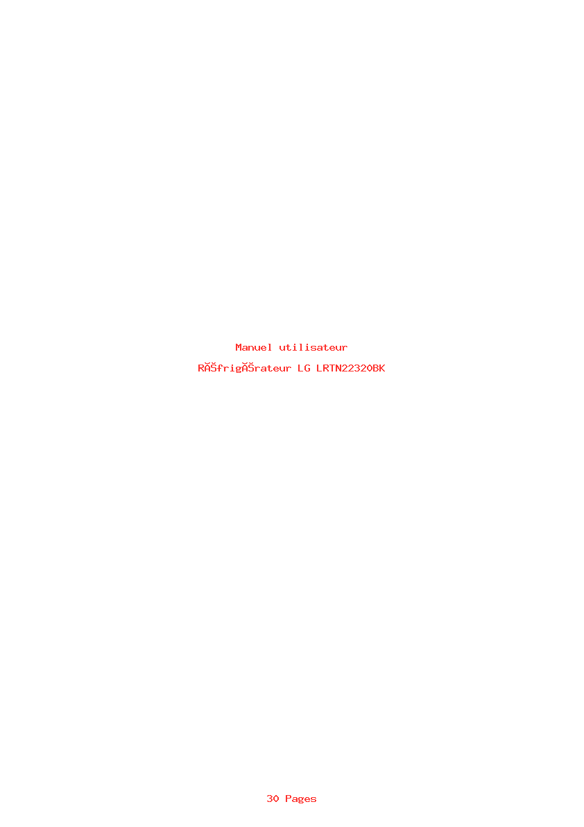 Page 1 de la notice Manuel utilisateur LG LRTN22320BK