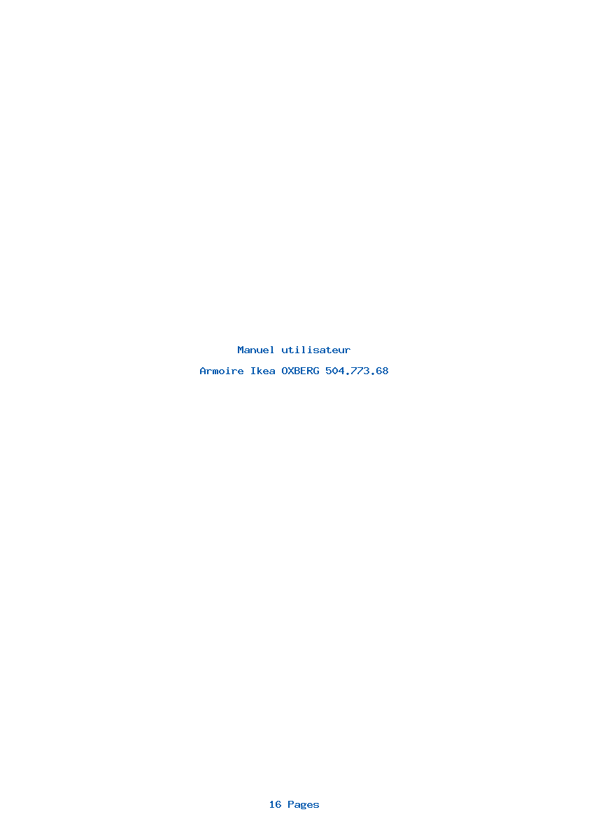 Page 1 de la notice Manuel utilisateur Ikea OXBERG 504.773.68