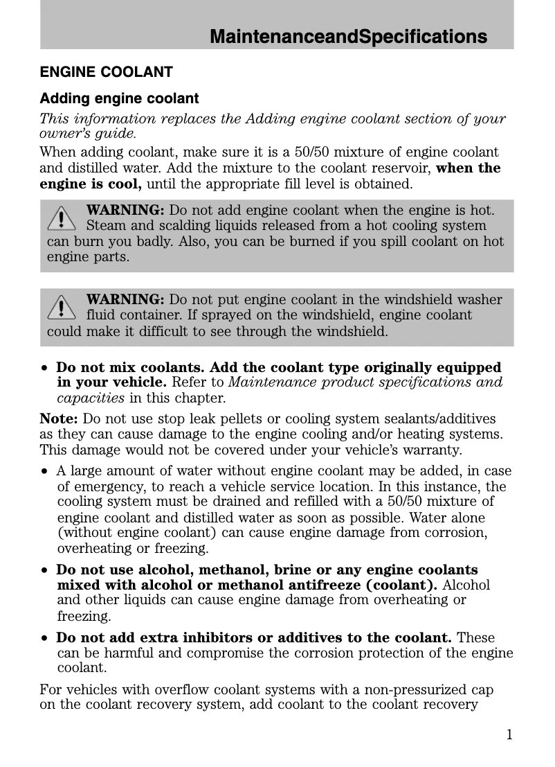 Page 1 de la notice Manuel utilisateur Lincoln MKX (2009)