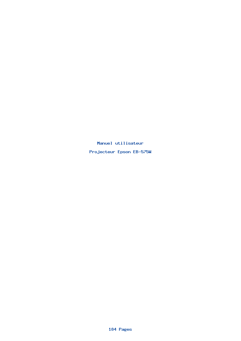 Page 1 de la notice Manuel utilisateur Epson EB-575W