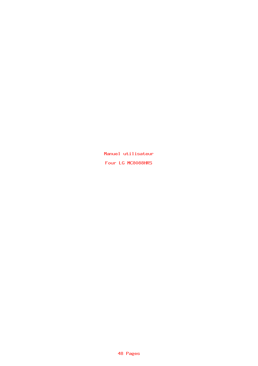 Page 1 de la notice Manuel utilisateur LG MC8088HRS