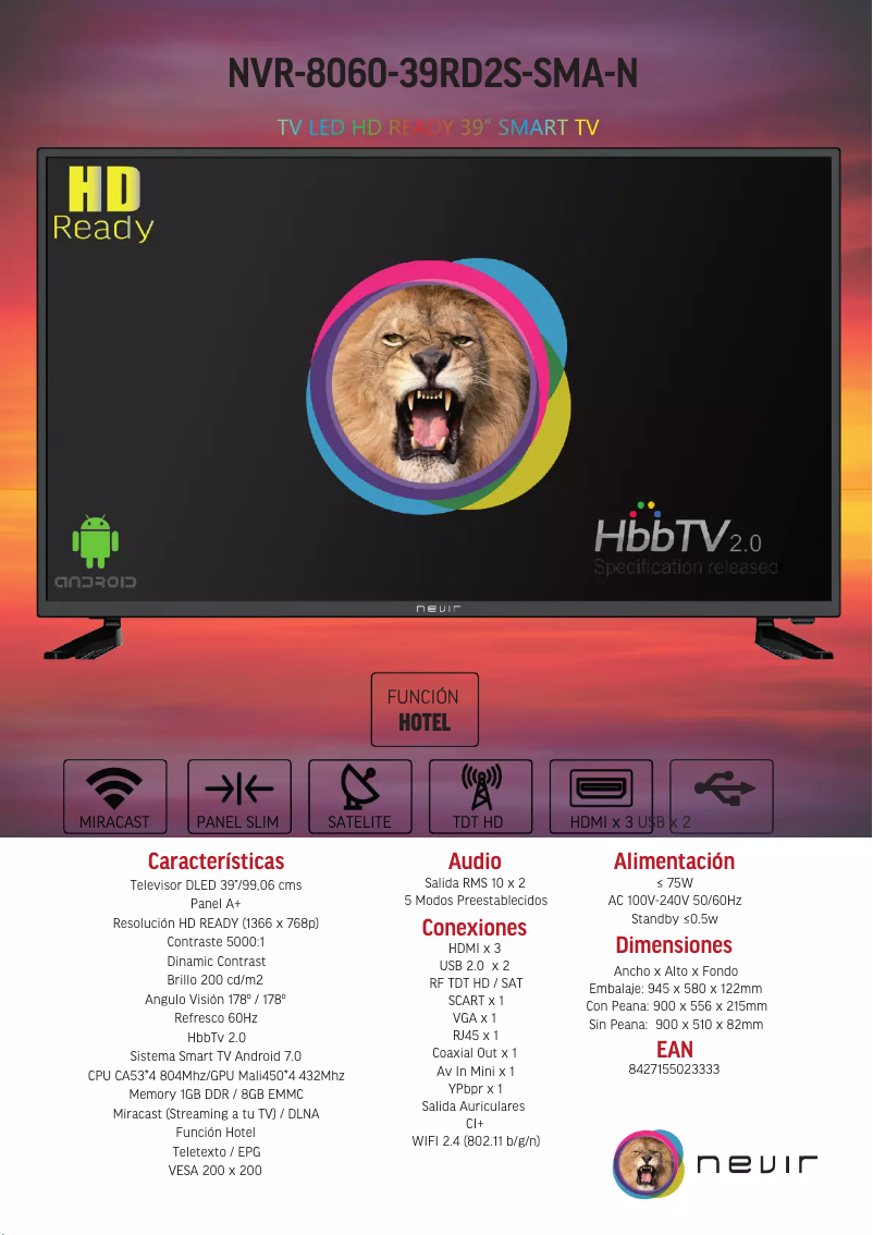 Page 1 de la notice Brochure Nevir NVR-8060-39RD2S-SMA-N