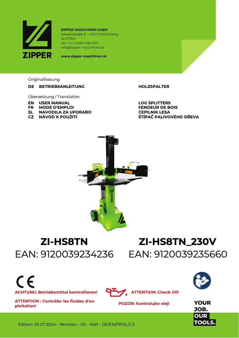 Page 1 de la notice Manuel utilisateur Zipper ZI-HS8TN