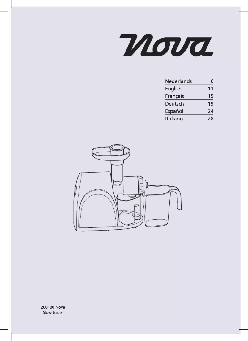 Page 1 de la notice Manuel utilisateur Nova 200100