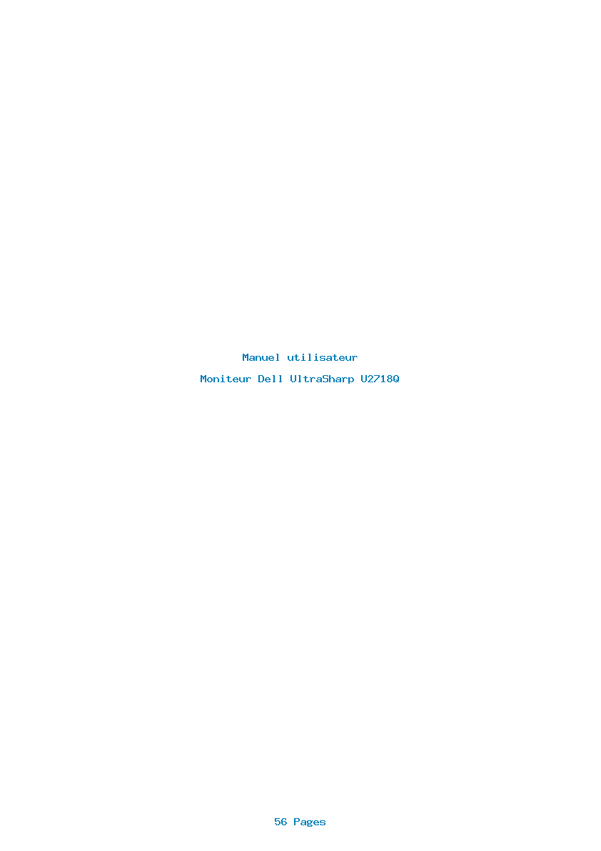 Page 1 de la notice Manuel utilisateur Dell UltraSharp U2718Q