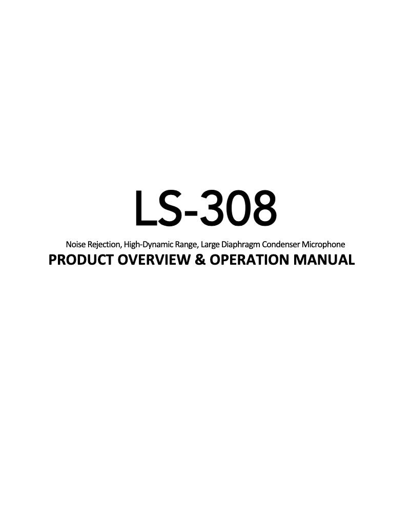 Page 1 de la notice Manuel utilisateur Lauten Audio LS-308
