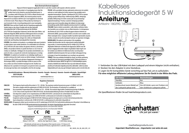 Page 1 of the manual User Manual Manhattan 180306