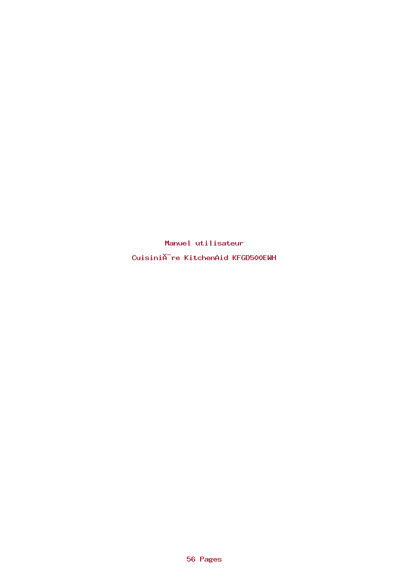 Page 1 de la notice Manuel utilisateur KitchenAid KFGD500EWH