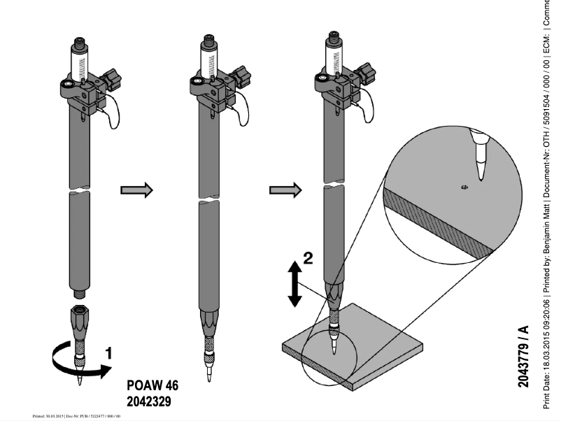 Page 1 de la notice Manuel utilisateur Hilti POAW 46
