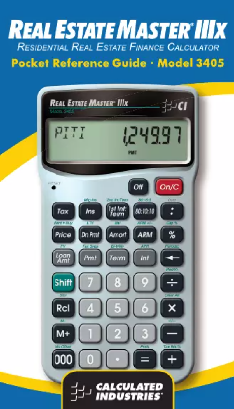 Página 1 del manual Manual de usuario Calculated Industries Real Estate Master IIIx