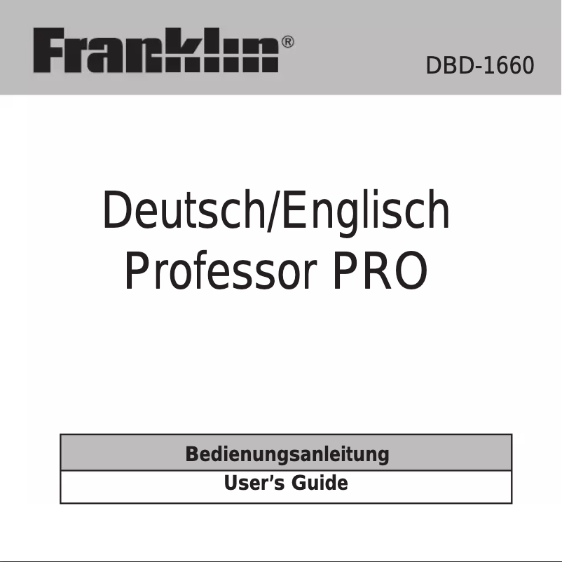 Página 1 del manual Manual de usuario Franklin DBD-1660