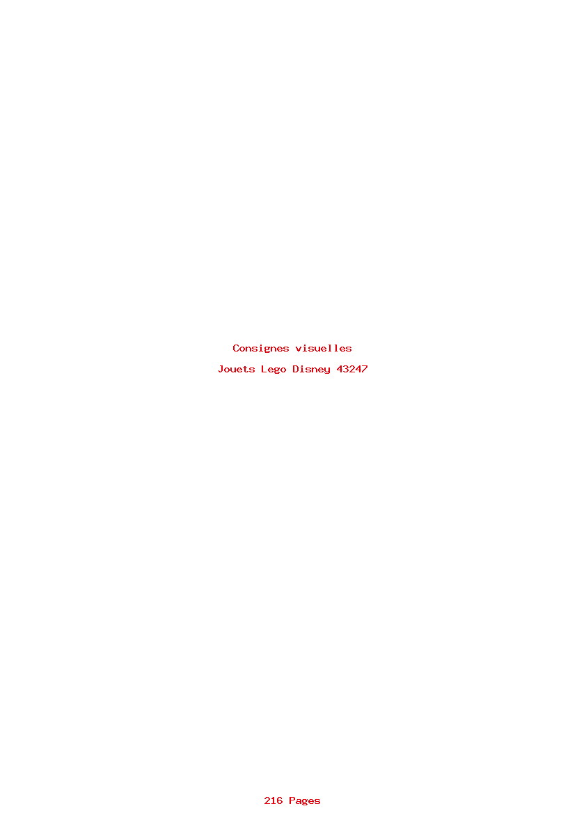 Page 1 de la notice Consignes visuelles Lego Disney 43247
