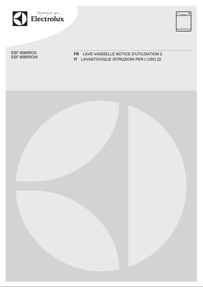 Page 1 de la notice Manuel utilisateur Electrolux ESF8585ROW