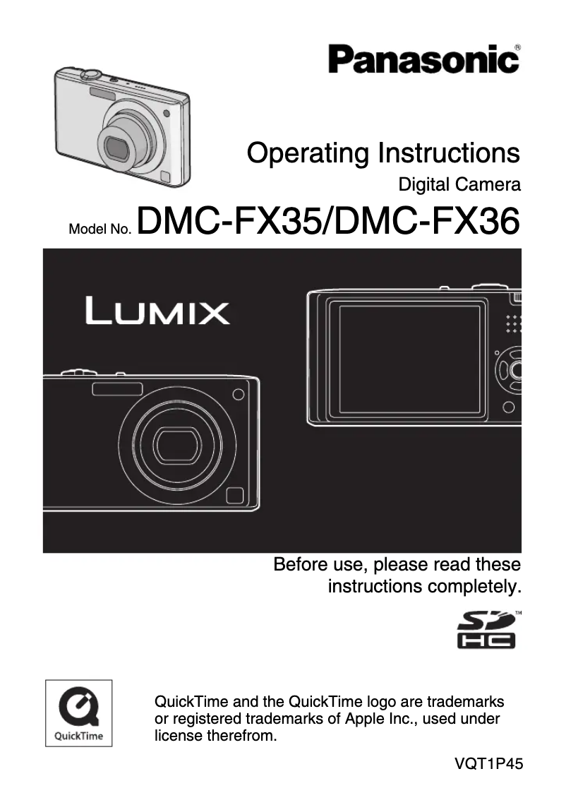 Page 1 of the manual User Manual Panasonic Lumix DMC-FX35