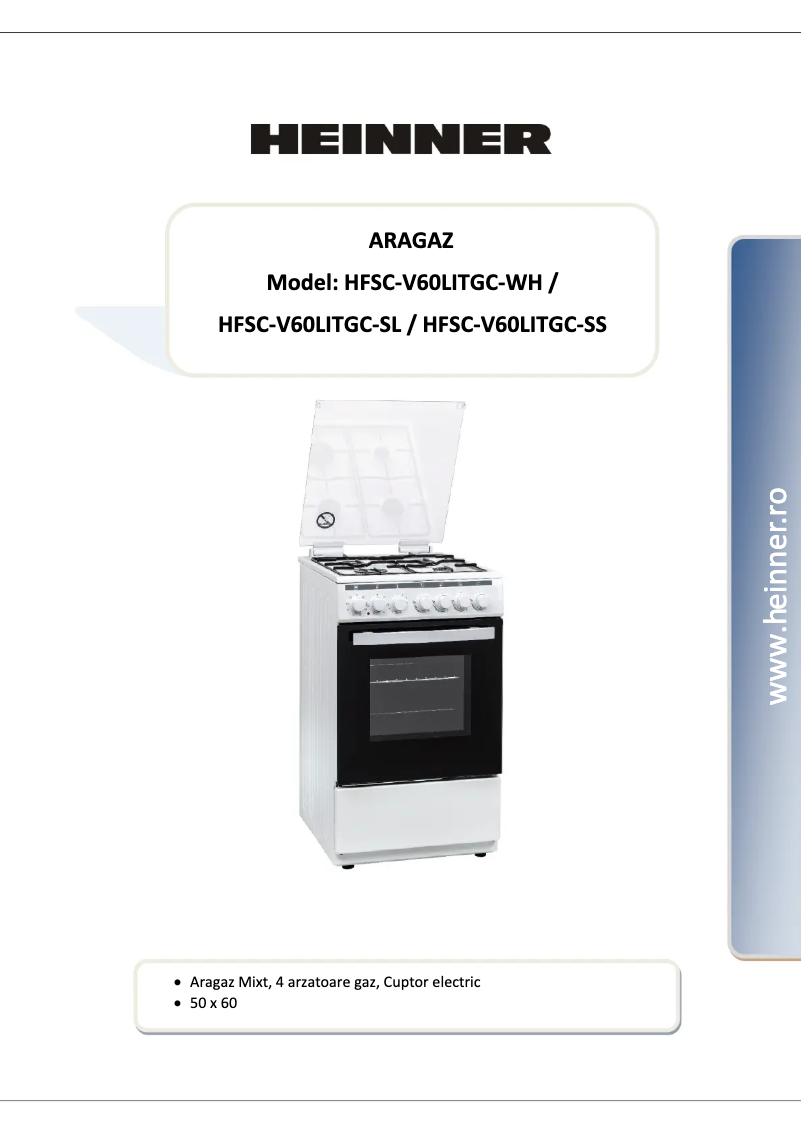 Page 1 de la notice Manuel utilisateur Heinner HFSC-V60LITGC-SS