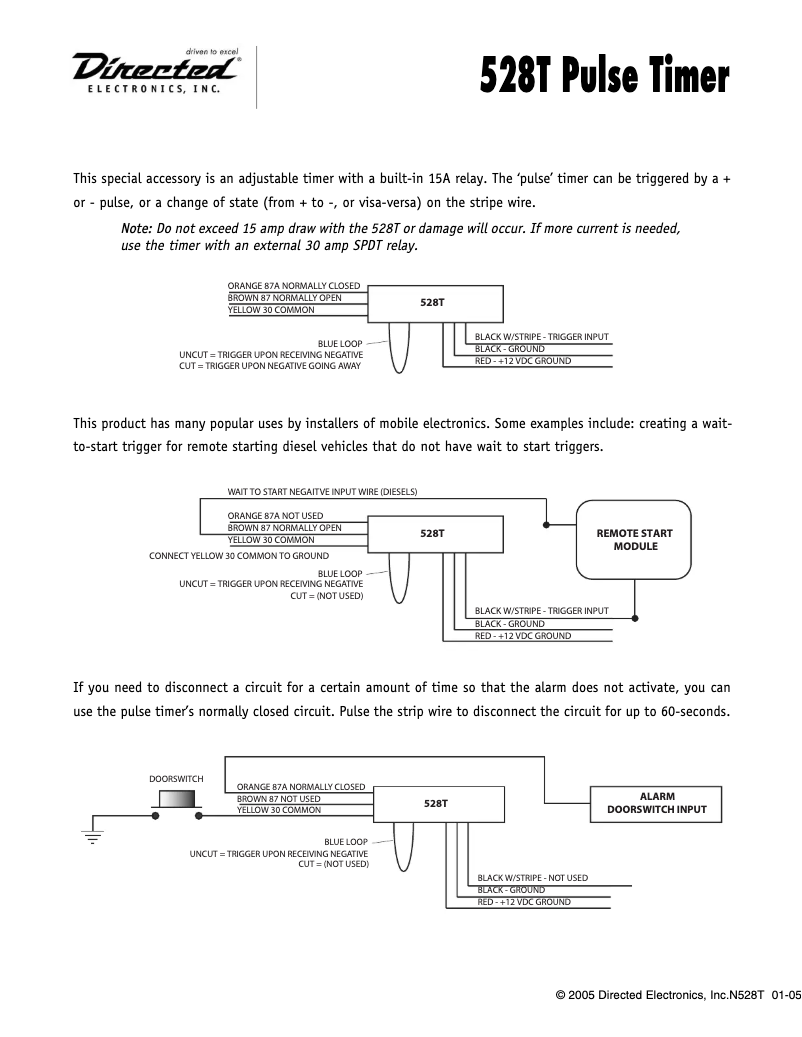 Page 1 de la notice Manuel utilisateur Viper XpressKit 528T Relay Module