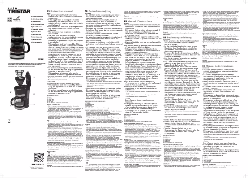 Page 1 de la notice Manuel utilisateur TriStar CM-1249