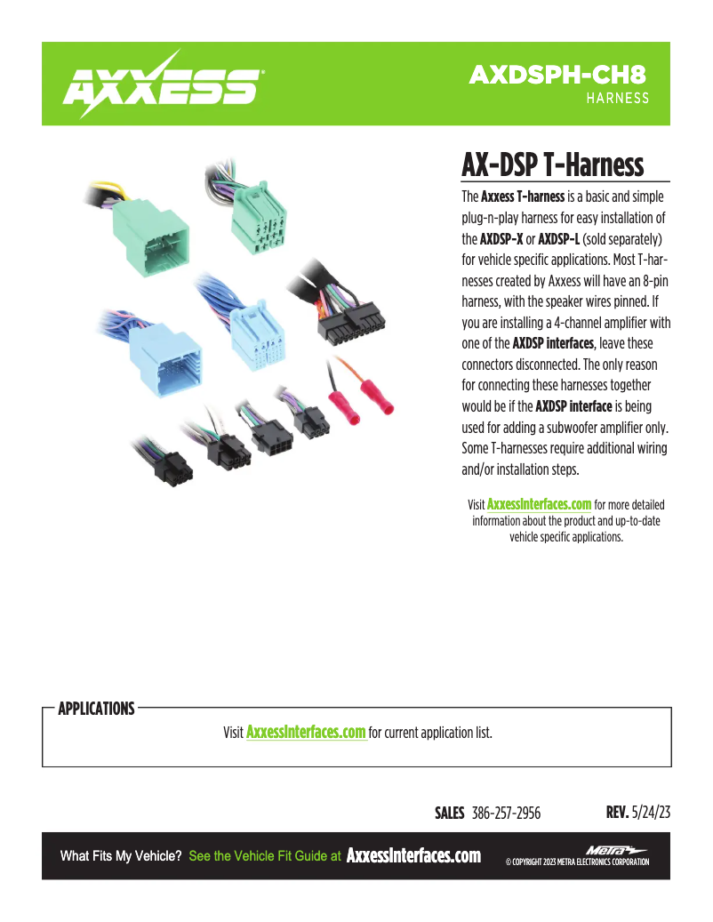 Page 1 de la notice Fiche technique AXESS AXDSPH-CH8