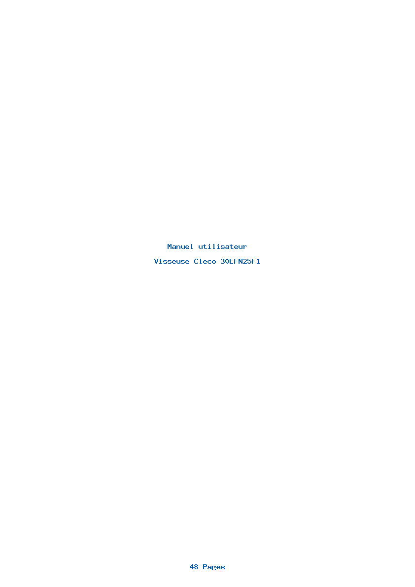 Page 1 de la notice Manuel utilisateur Cleco 30EFN25F1