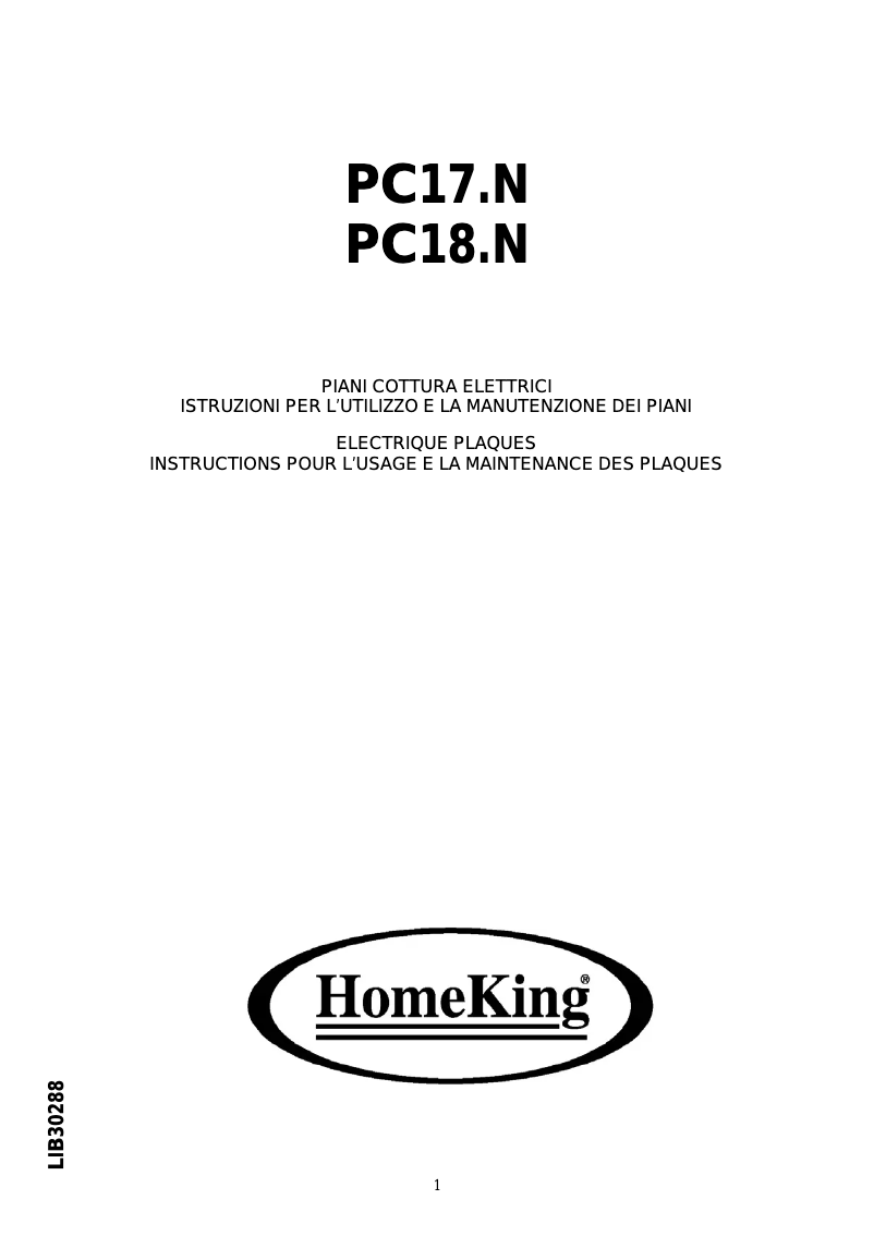 Page 1 de la notice Manuel utilisateur Baumatic PC18N