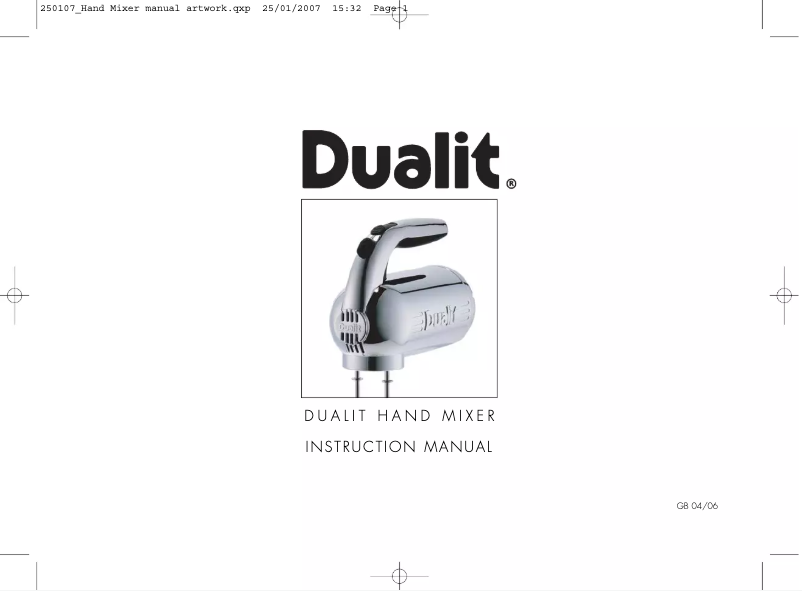 Page 1 de la notice Manuel utilisateur Dualit 88485