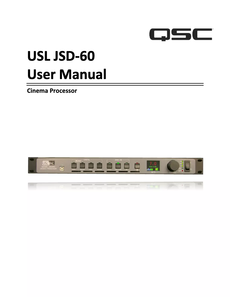Page 1 of the manual User Manual QSC USL JSD-60