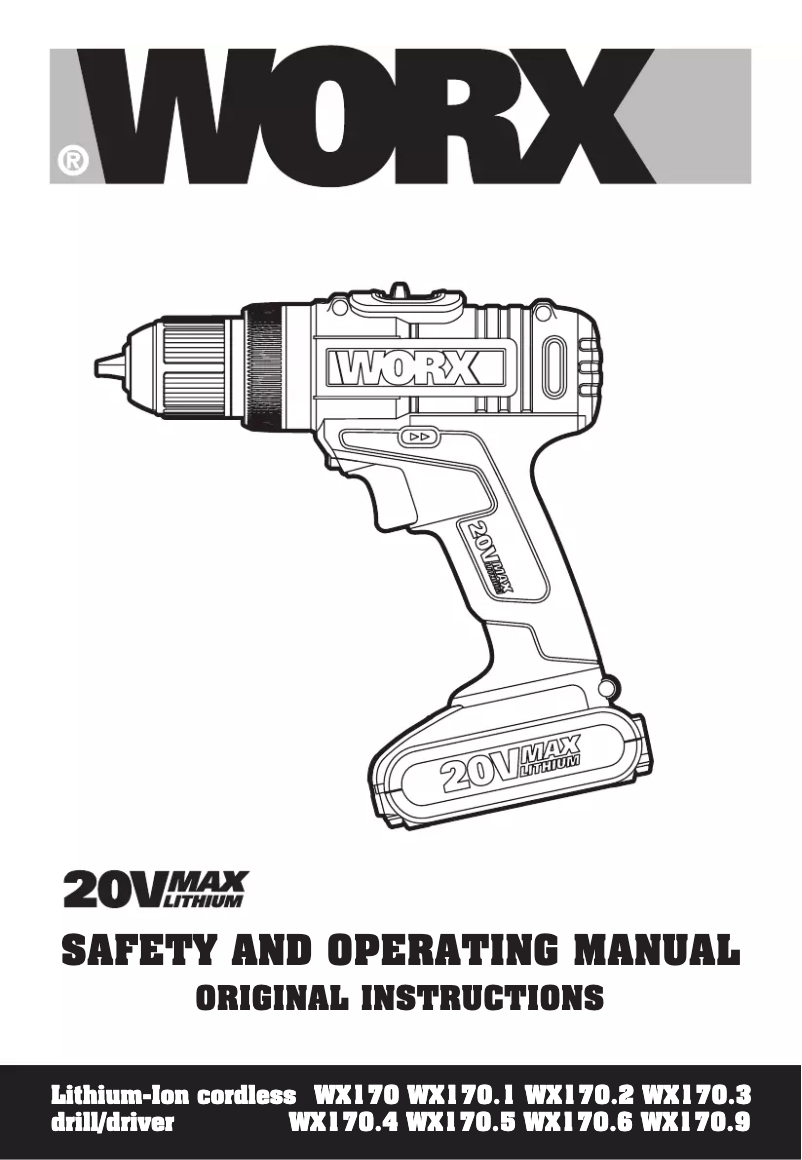Page 1 de la notice Manuel utilisateur Worx WX170.1