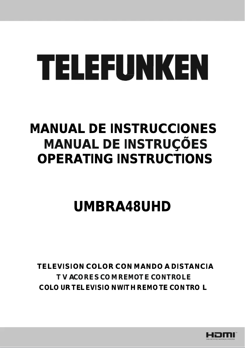 Page 1 de la notice Manuel utilisateur Telefunken UMBRA48UHD