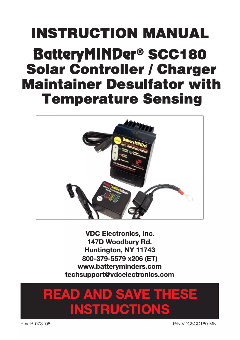 Página 1 del manual Manual de usuario BatteryMINDer SCC180