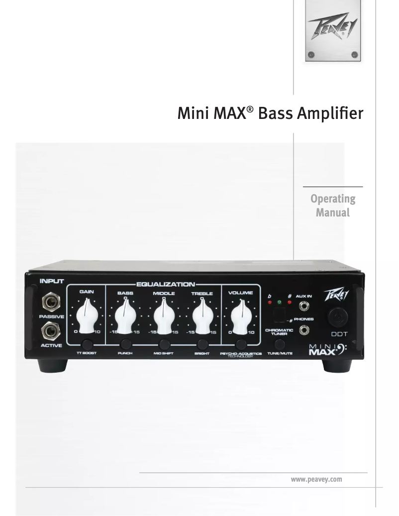Page 1 de la notice Manuel utilisateur Peavey Mini MAX
