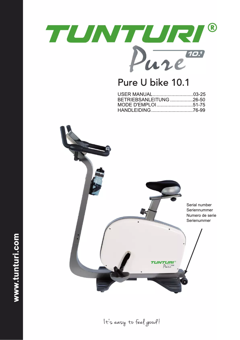 Page 1 de la notice Manuel utilisateur Tunturi Pure U Bike 10.1