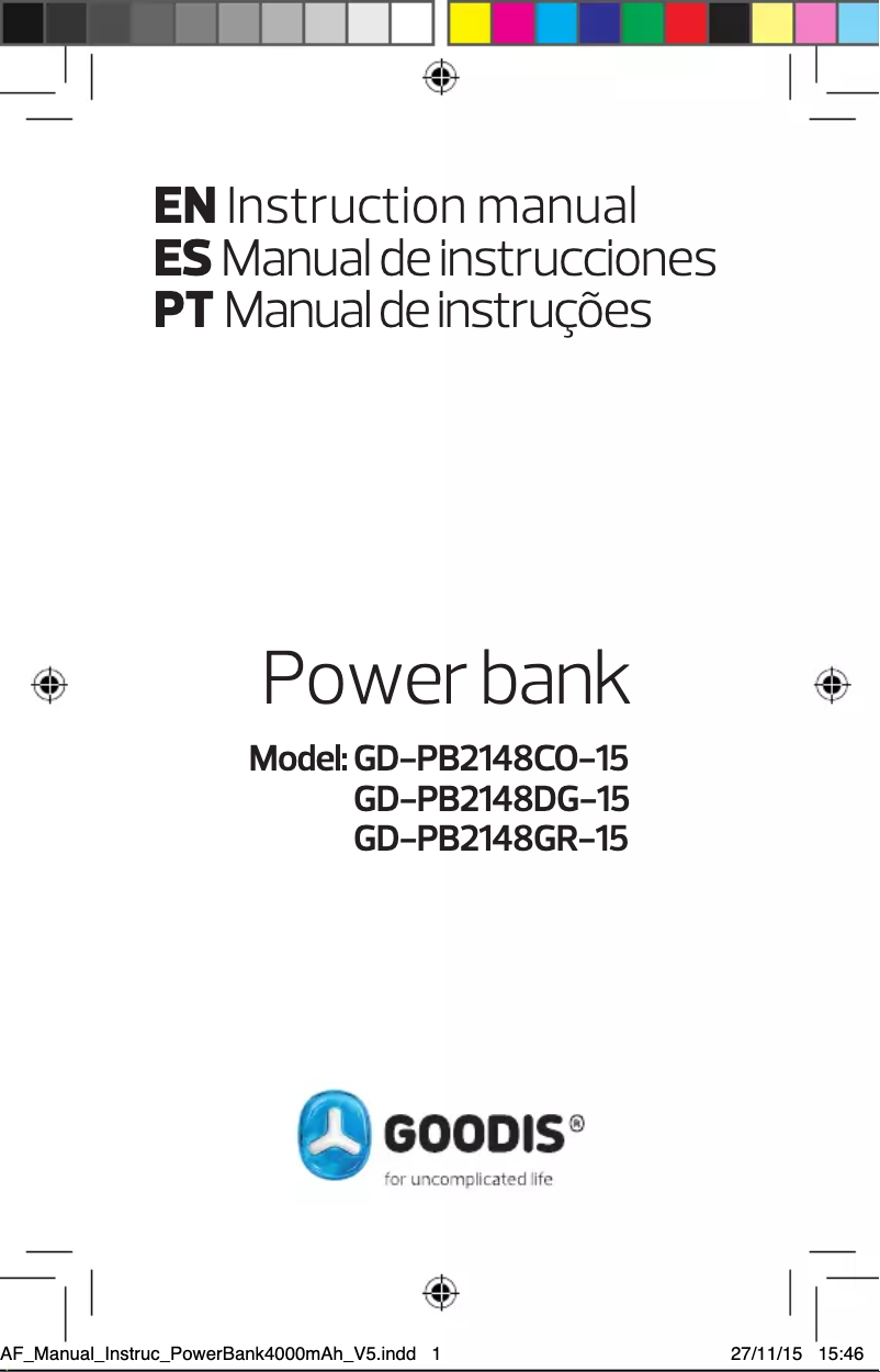 Page 1 de la notice Manuel utilisateur Goodis GD-PB2148CO-15