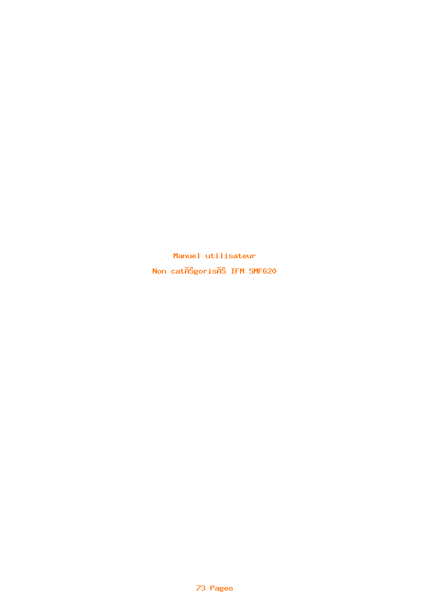 Page 1 de la notice Manuel utilisateur IFM SMF620