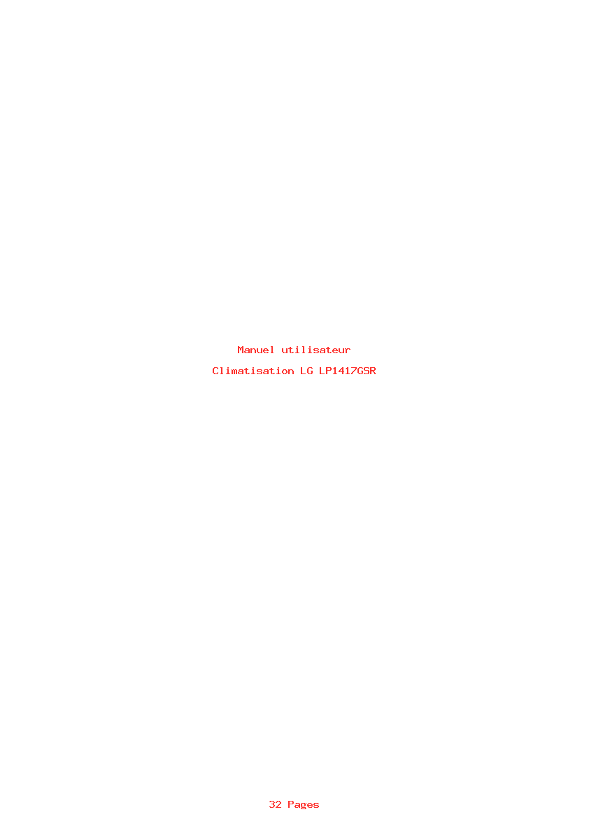 Page 1 de la notice Manuel utilisateur LG LP1417GSR
