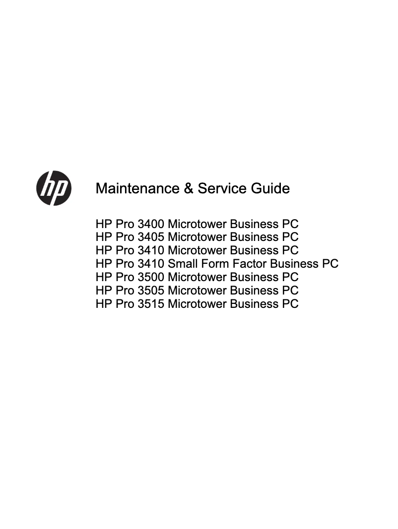 Page n°1 - Manuel utilisateur HP Pro 3505