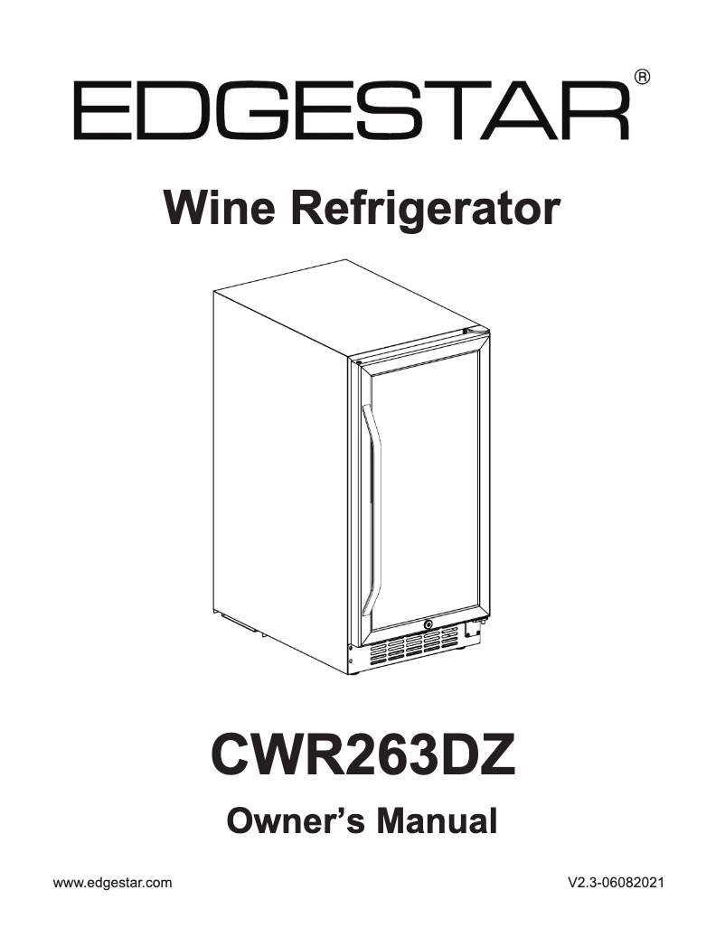 Page 1 de la notice Manuel utilisateur EdgeStar CWR263DZ