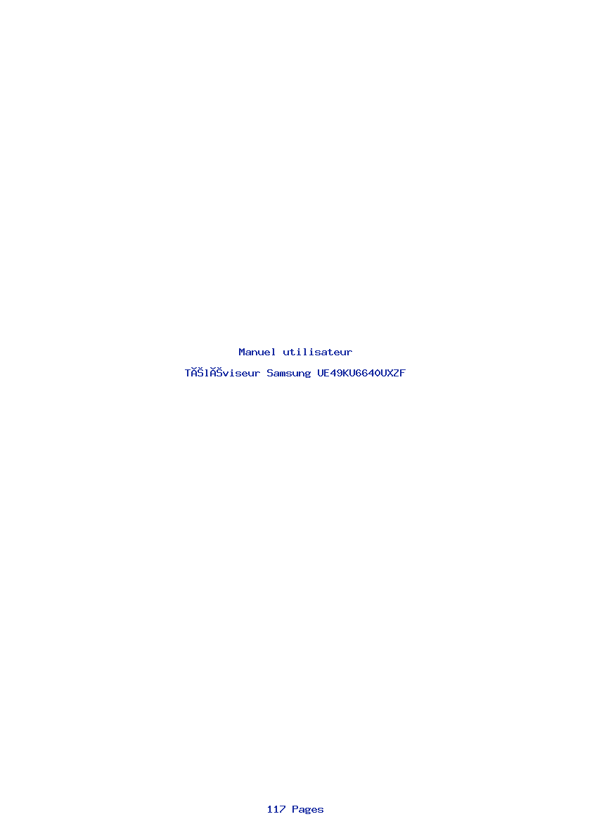 Page 1 de la notice Manuel utilisateur Samsung UE49KU6640UXZF