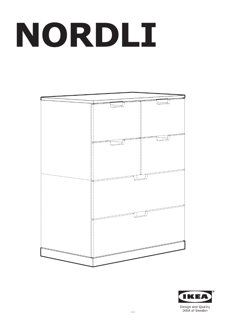 Page 1 de la notice Instructions / montage Ikea NORDLI