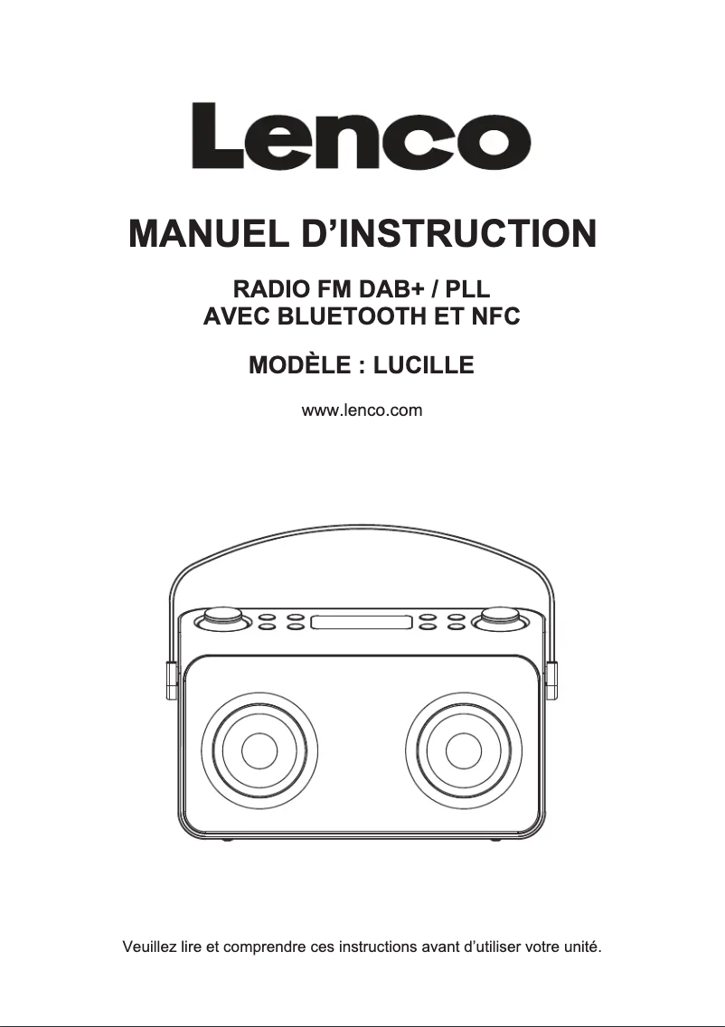 Page 1 de la notice Mode d'emploi Lenco LUCILLE