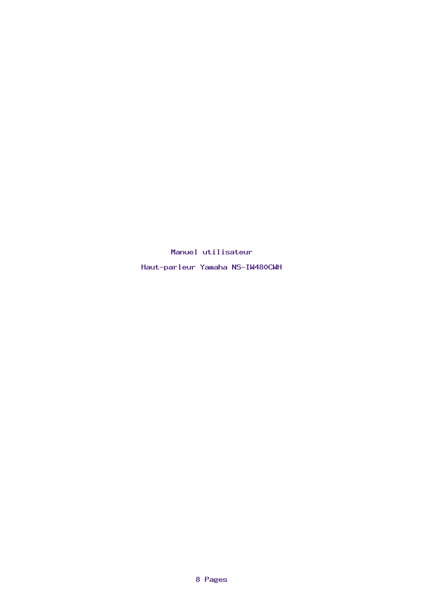 Page 1 de la notice Manuel utilisateur Yamaha NS-IW480CWH