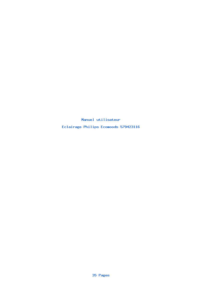 Page 1 de la notice Manuel utilisateur Philips Ecomoods 579423116