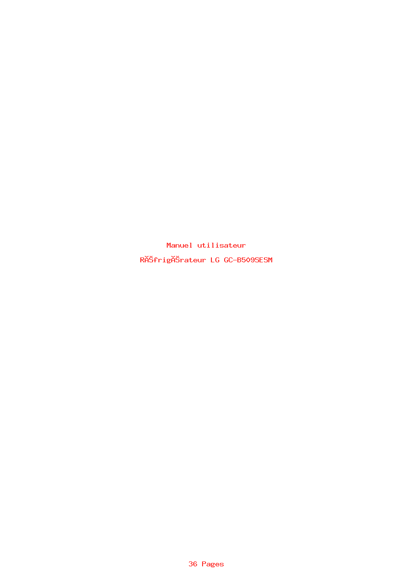 Image de la première page du manuel de l'appareil GC-B509SESM