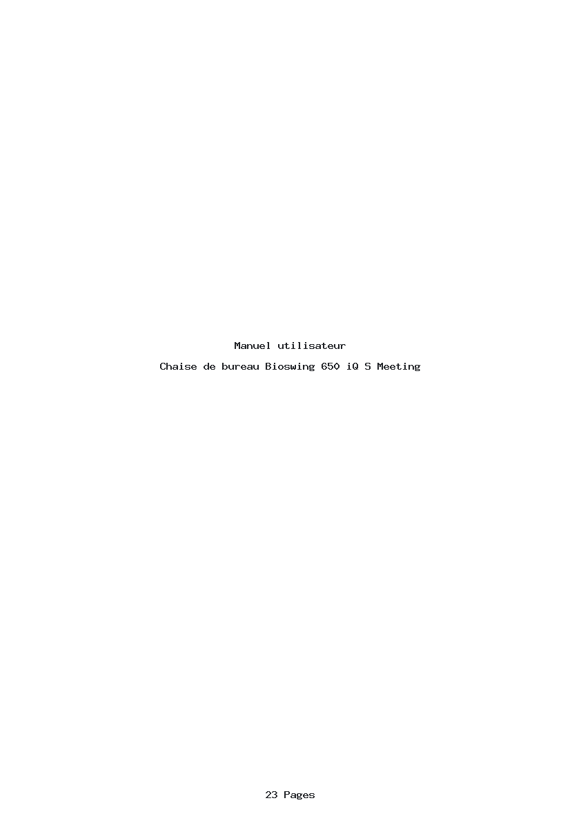 Page 1 de la notice Manuel utilisateur Bioswing 650 iQ S Meeting