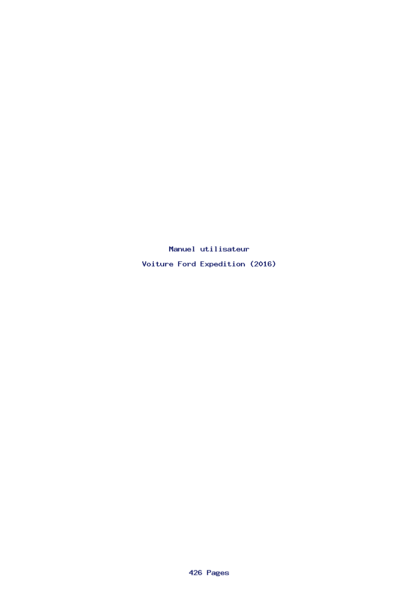 Page 1 de la notice Manuel utilisateur Ford Expedition (2016)