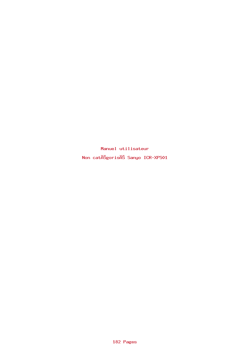 Image de la première page du manuel de l'appareil ICR-XPS01