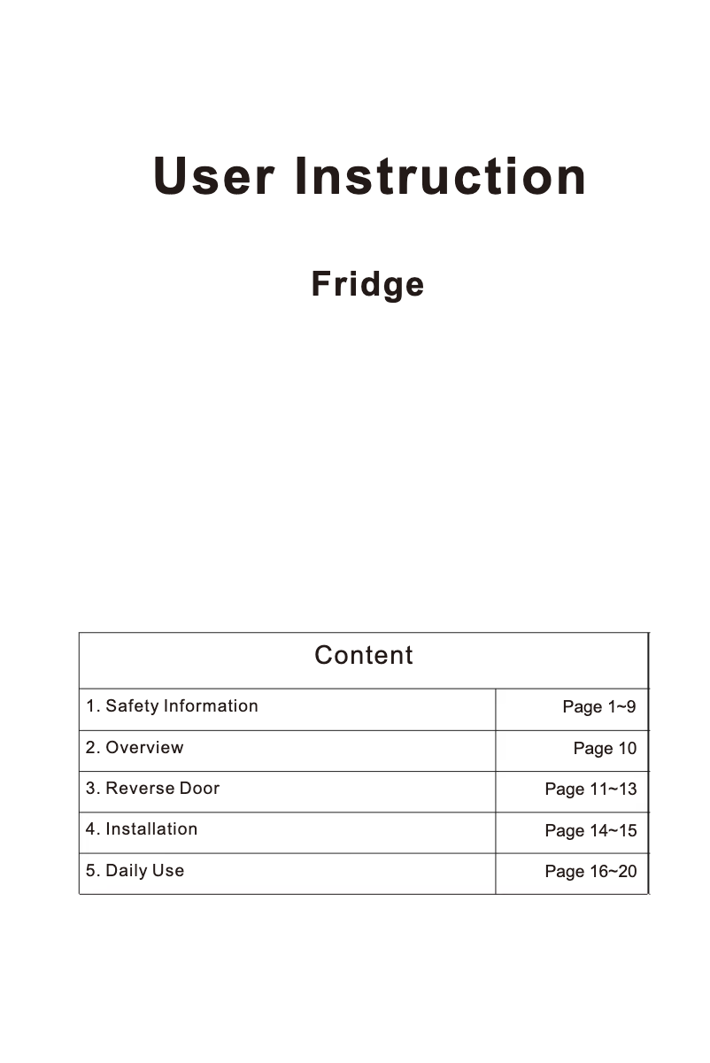 Page 1 of the manual User Manual Candy CCTLS 542WHN