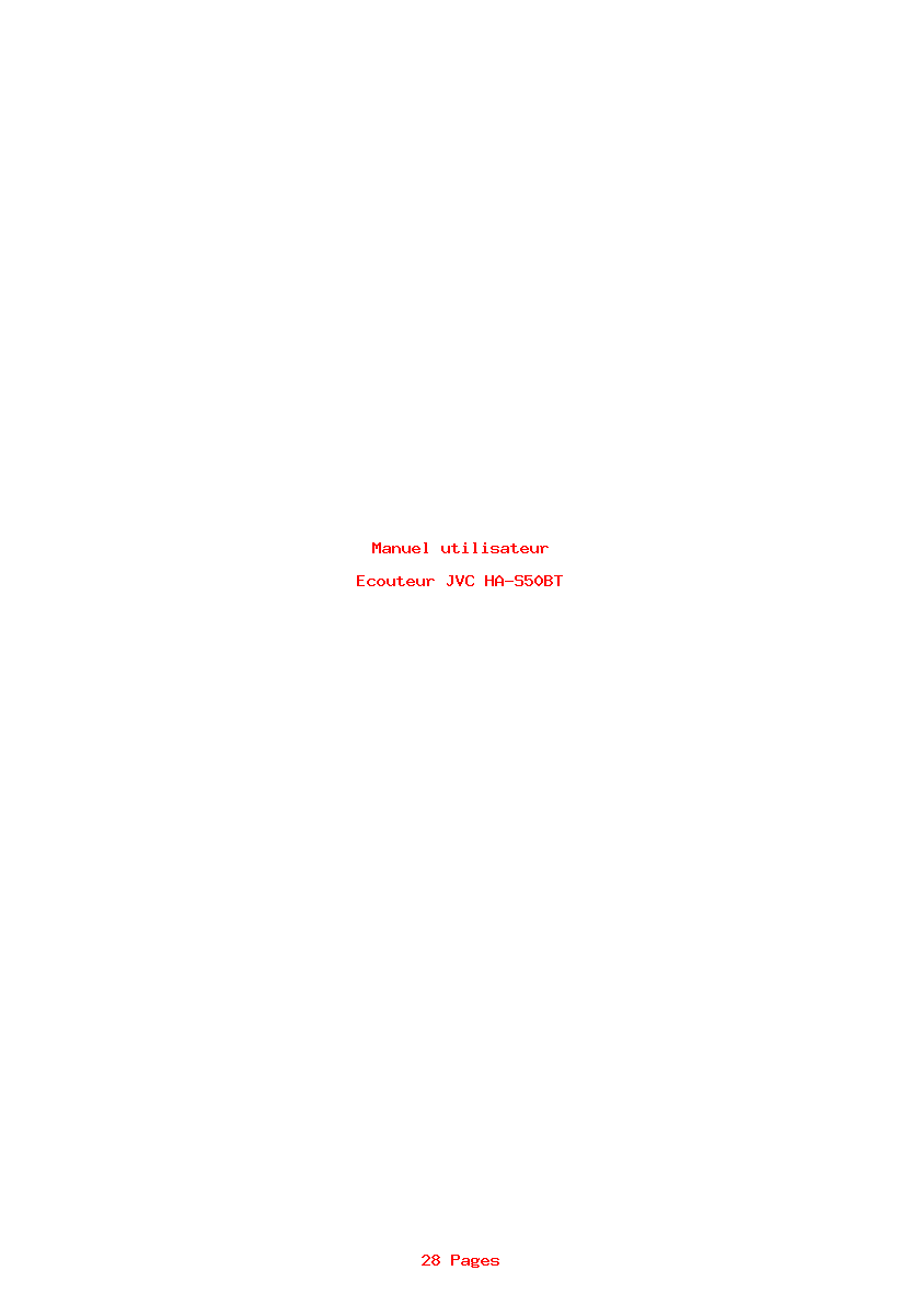 Page 1 de la notice Manuel utilisateur JVC HA-S50BT