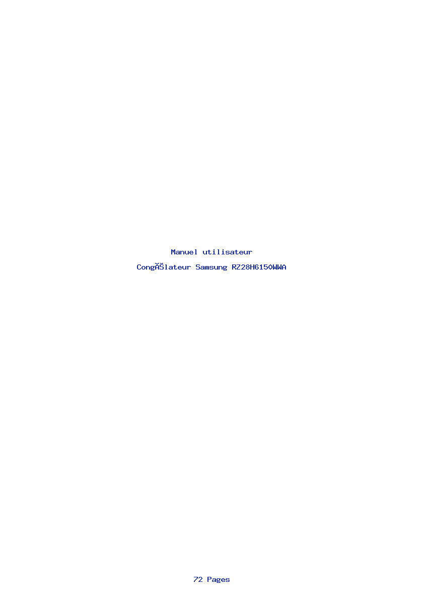 Page 1 de la notice Manuel utilisateur Samsung RZ28H6150WWA